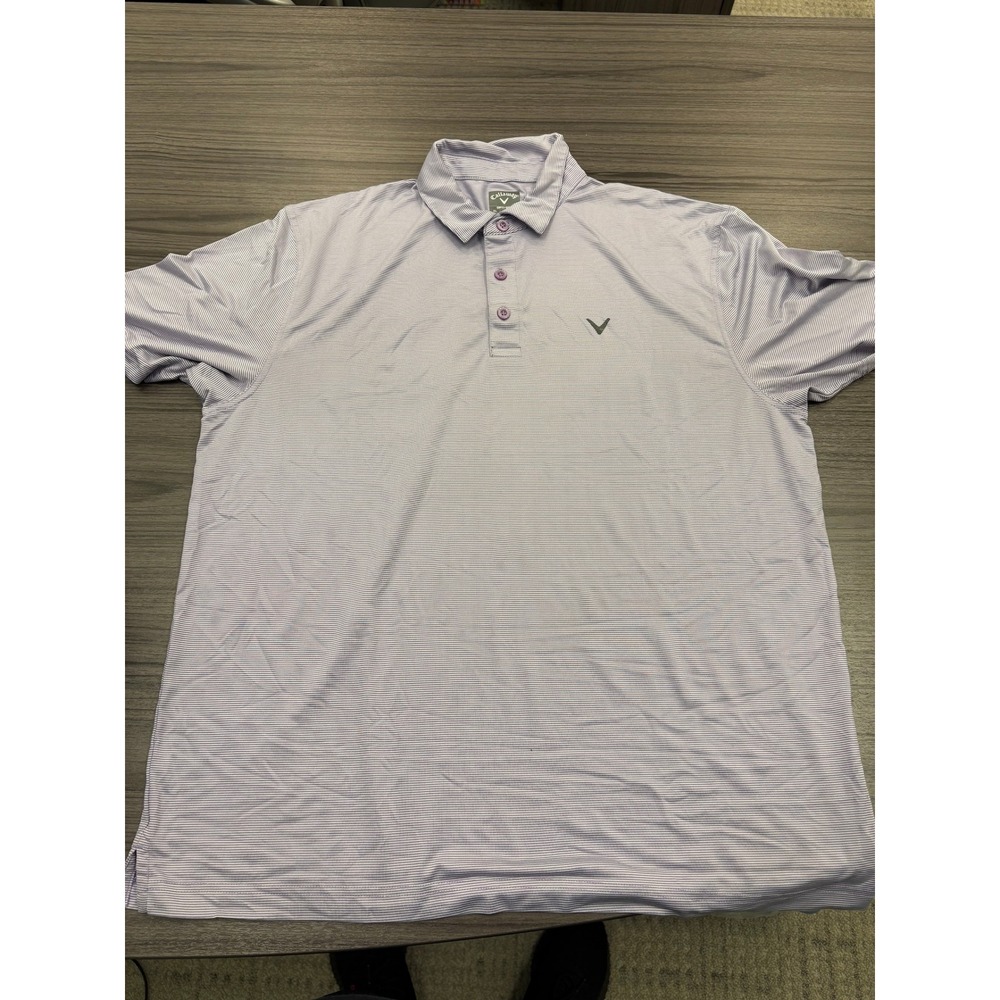 Callaway Opti-Dri Purple Striped Golf Polo Shirt Men's XL Performance‎